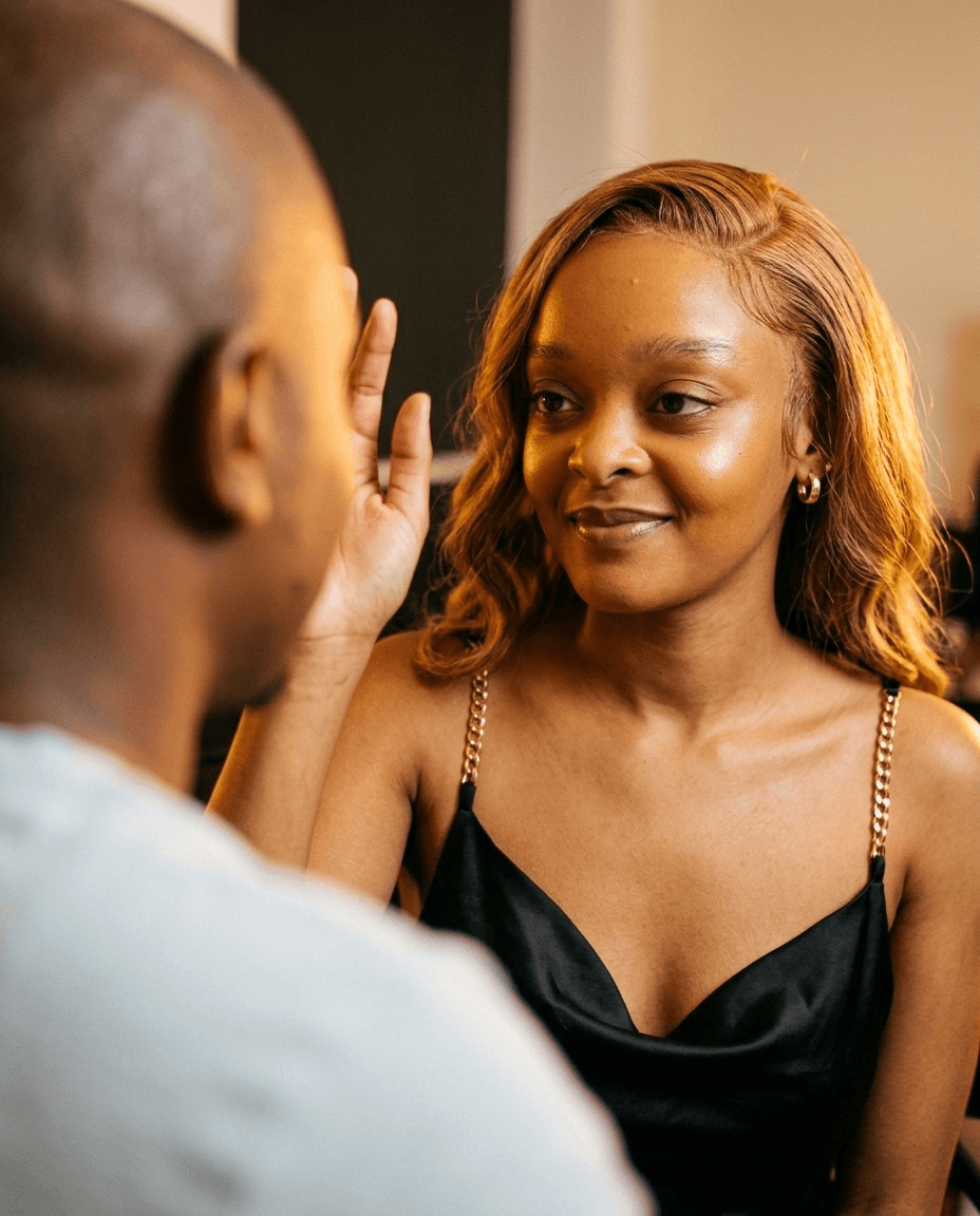 Claire — eye-to-eye with a volunteer